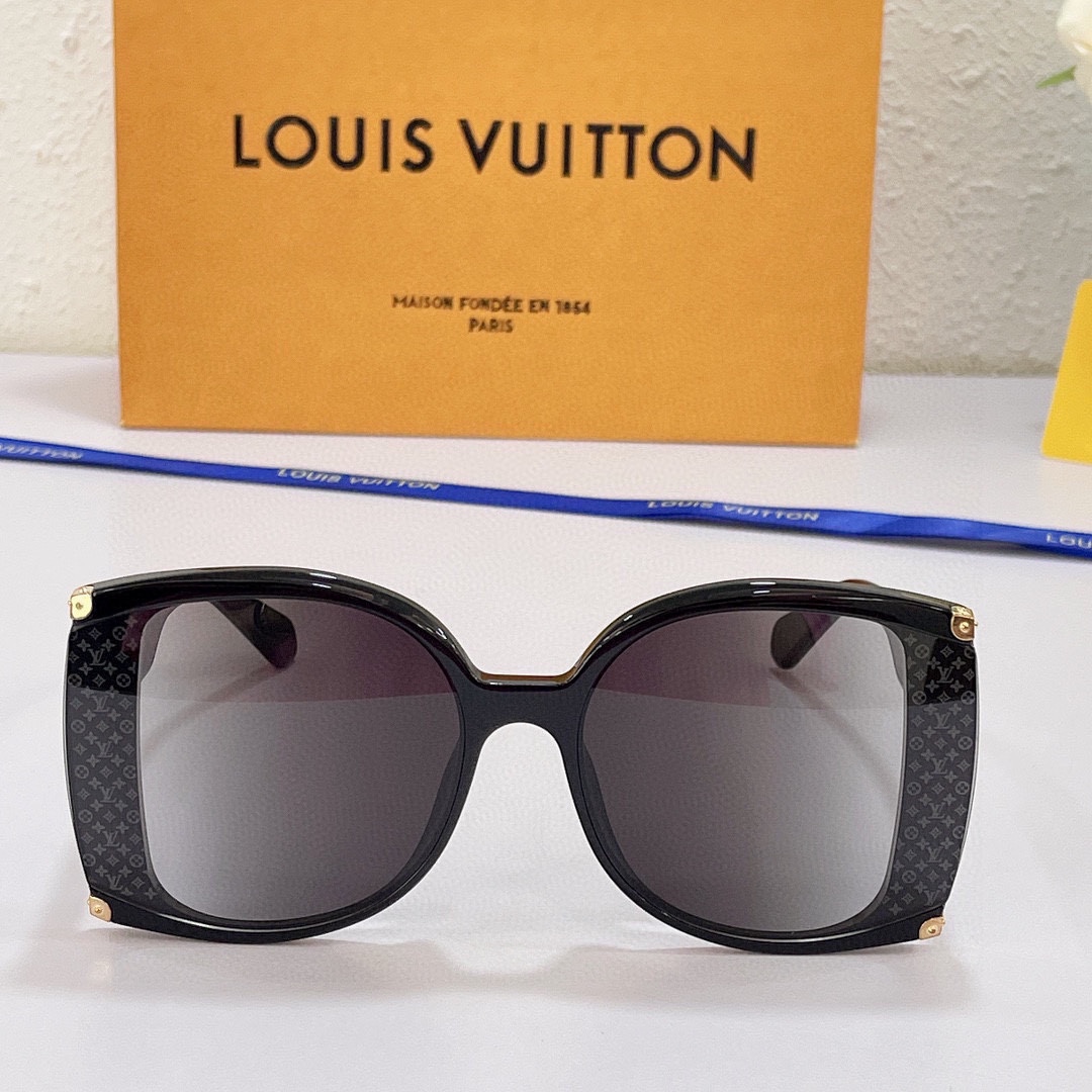 LOUIS VUITTON Acetate Blanca Sunglasses Z1465W Black 855495