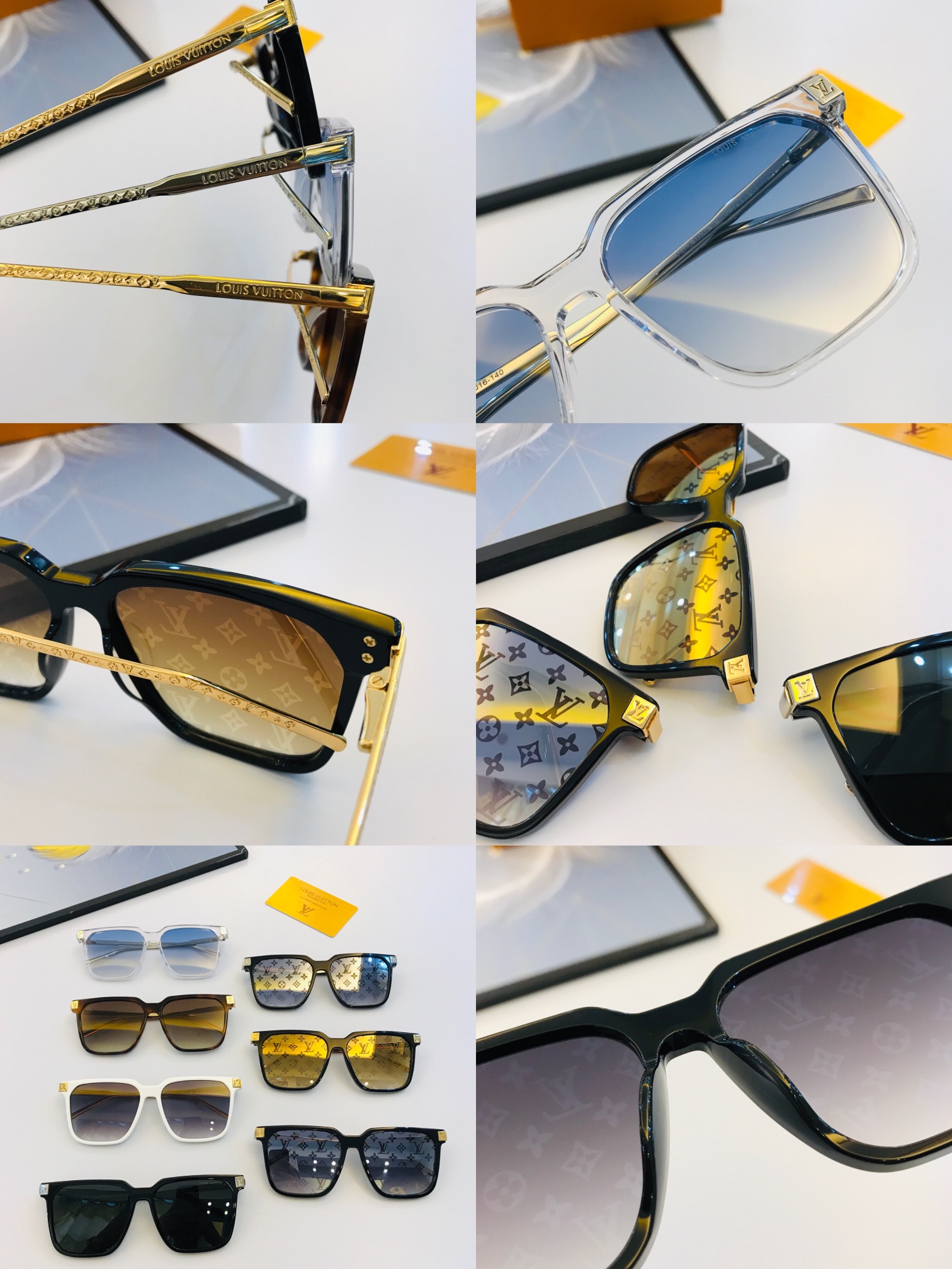 Louis Vuitton LV Rise Square Sunglasses Clear/Blue (Z1668W/E) for Men