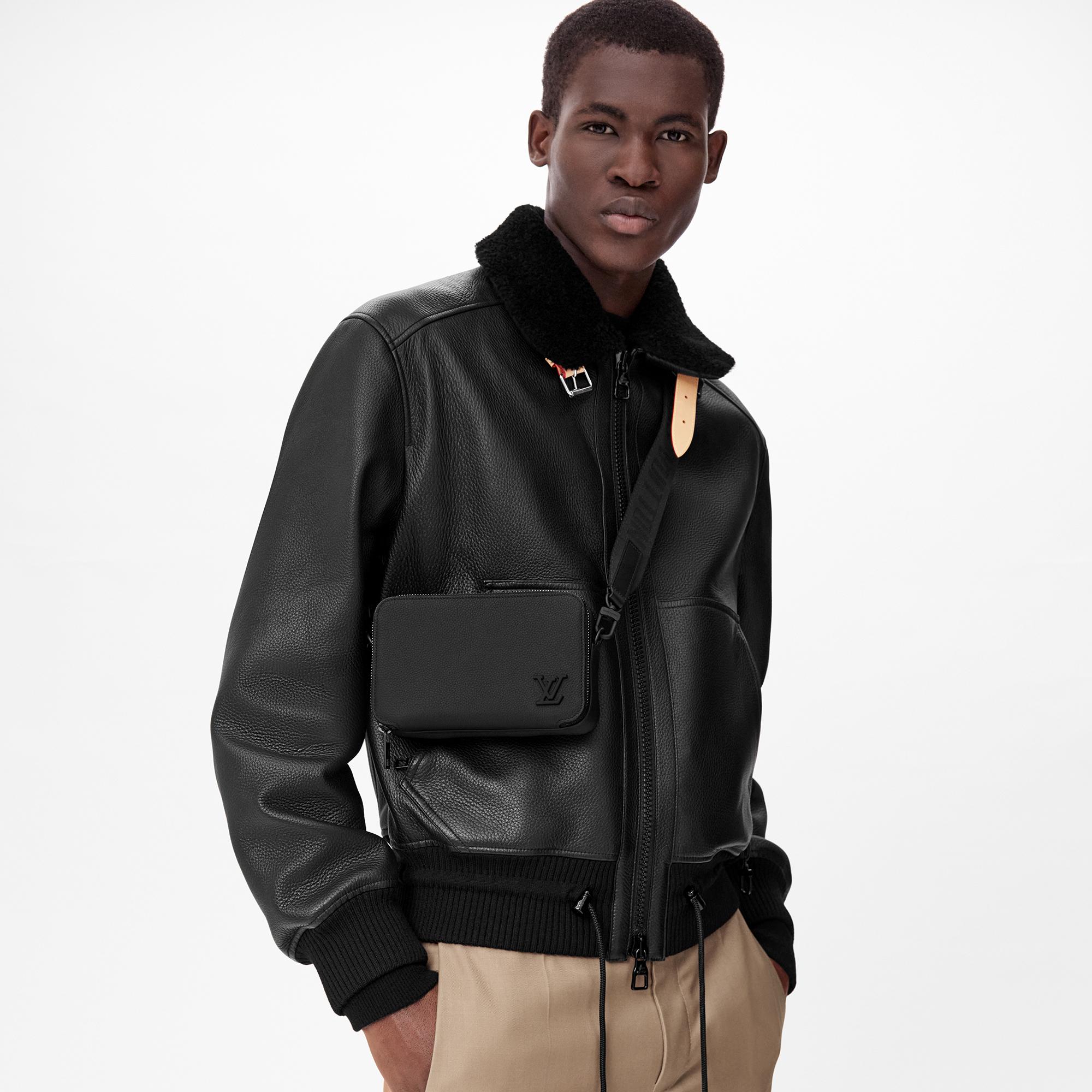Louis Vuitton Bag LV Aerogram Alpha Wearable Noir Black Shoulder Pochette  Men's Grain Calf Leather M59161 LOUISVUITTON
