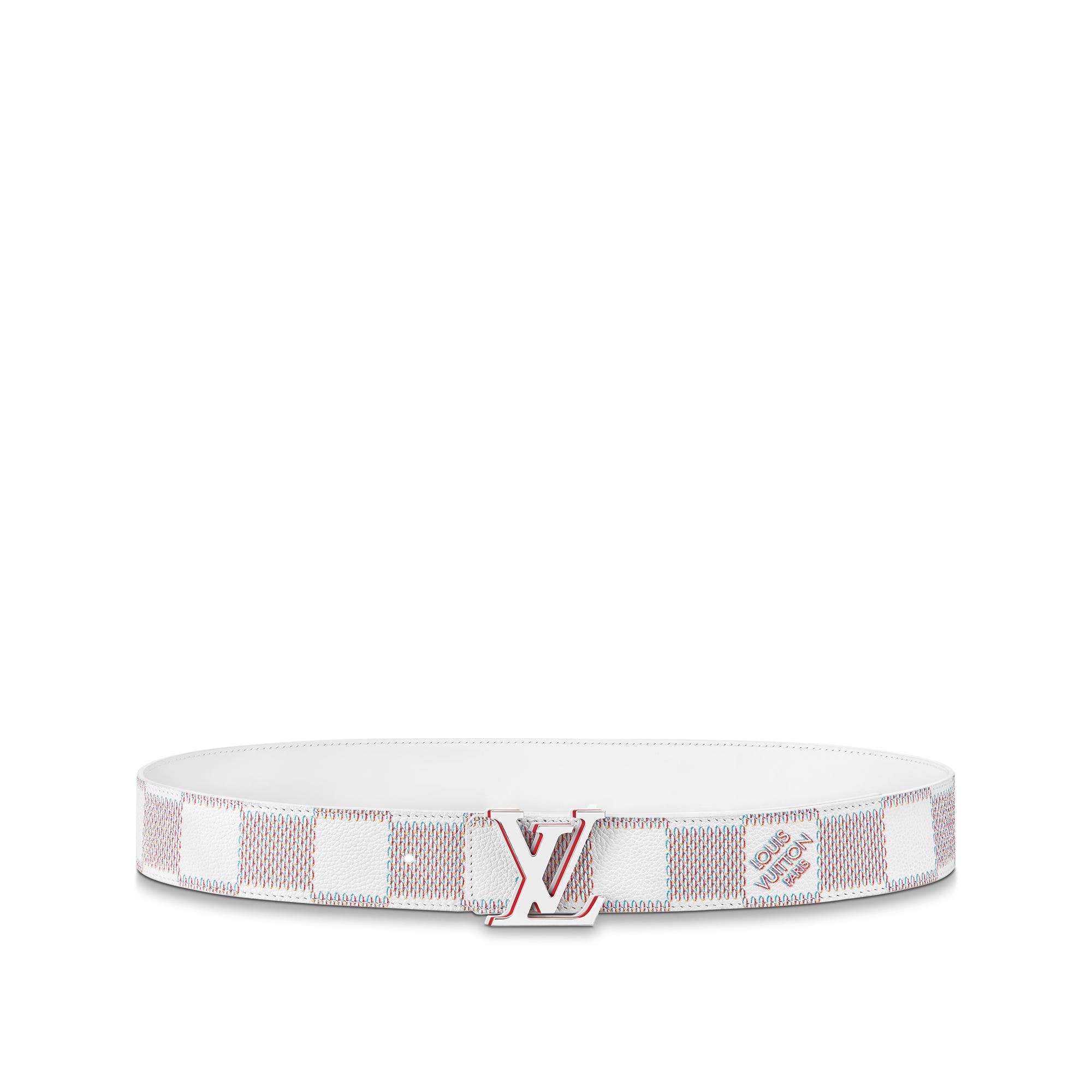 Louis Vuitton Unisex LV Shape 40mm Belt Iridescent White PVC Strap Embossed  Monogram - LULUX